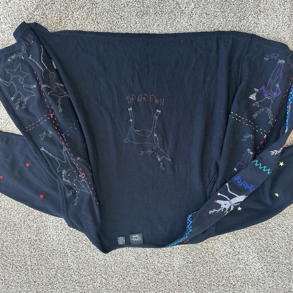 Christina Rotelli Womens 2X XXL Christmas Embelished Sweater Cardigan Reindeer - Picture 5 of 9